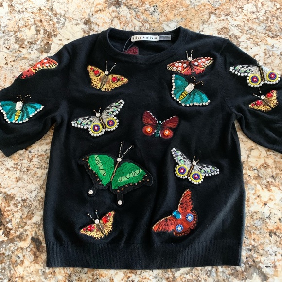 ⛔️🚫SOLD🚫⛔️ALICE + OLIVIA Ciara Butterfly Sweater - Picture 5 of 8